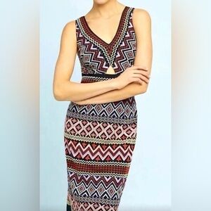 Multicolor Geometric Pattern Dress